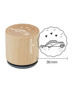 Stemple WOODIES Ślub - Drewniane, Okrągłe, Średnica 3 cm, Auto 2 - (3 szt.)