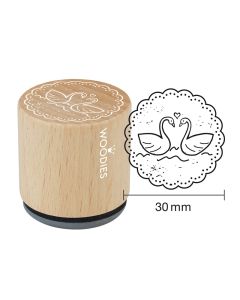 Stemple WOODIES Ślub - Drewniane, Okrągłe, Średnica 3 cm, Łabędzie - (3 szt.)