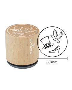 Stemple WOODIES Ślub - Drewniane, Okrągłe, Średnica 3 cm, Ślub - (3 szt.)