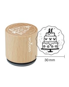 Stemple WOODIES Ślub - Drewniane, Okrągłe, Średnica 3 cm, Tort - (3 szt.)